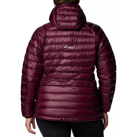 COLUMBIA Women's Arctic Crest Down Hooded Jacket Size M In Moonvista - Picture 4 of 13
